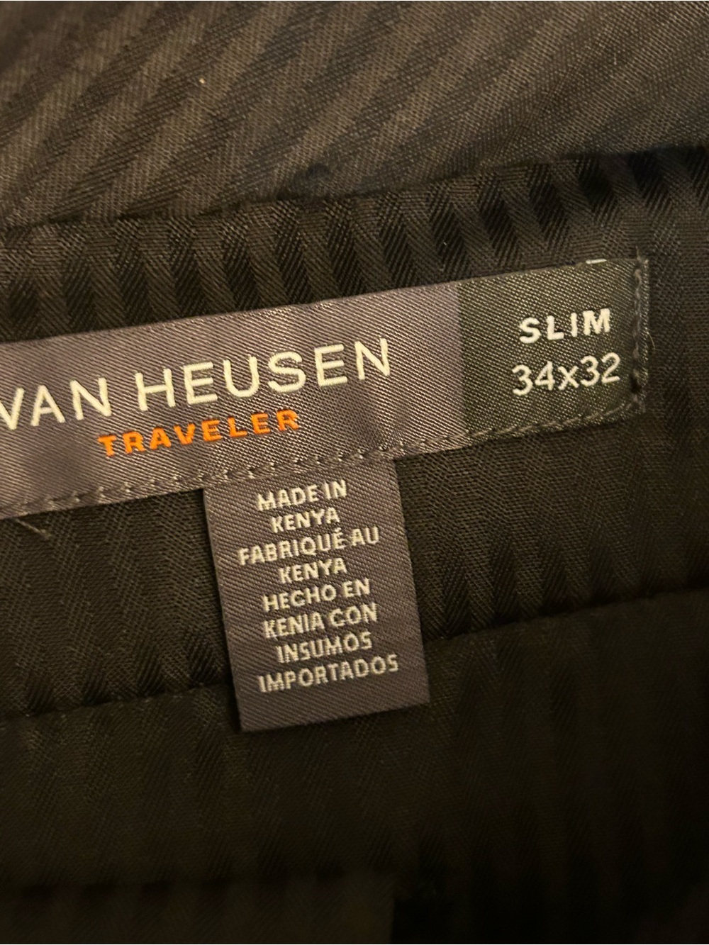 Van Heusen Black Slim Traveler Pants 34x32